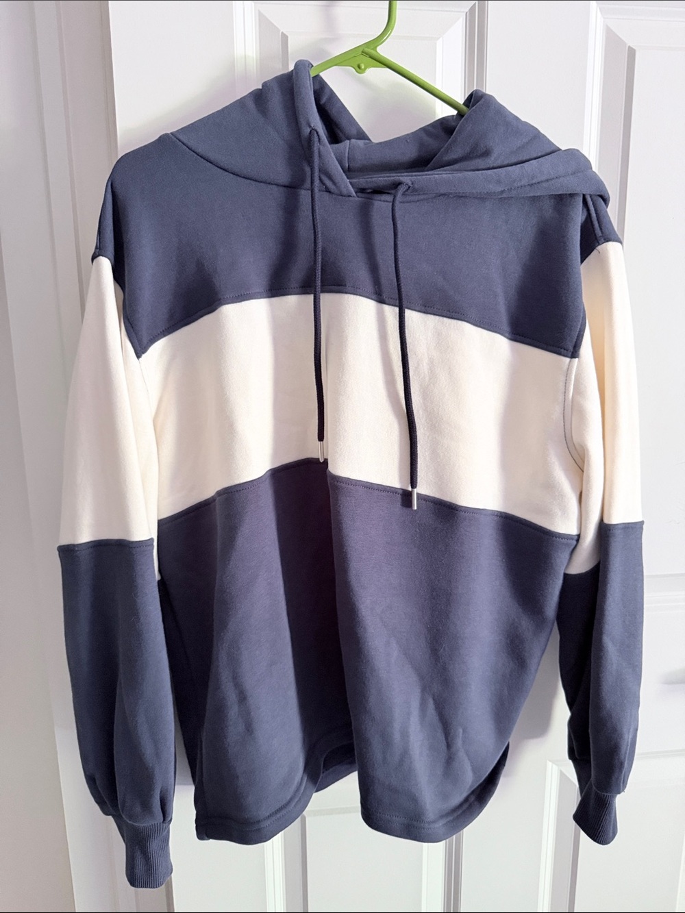 Market & Spruce Navy and White Colorblock Hoodie